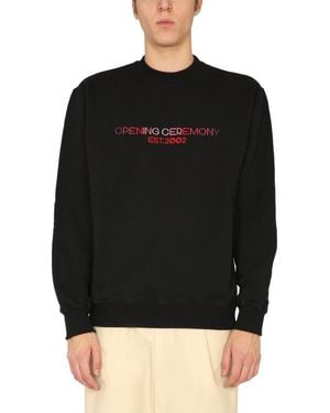 Opening Ceremony Crew Neck Sweatshirts - Black