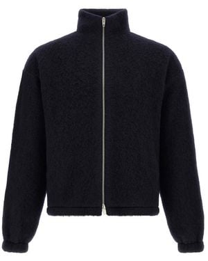 Jil Sander Dark Zip-Up Sweatshirt - Blue