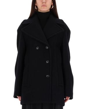 Sportmax Double-Breasted Coat - Black