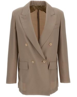 Max Mara Notched Lapel Blazer - Brown
