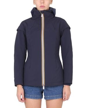 K-Way Solid Hood Jacket - Blue
