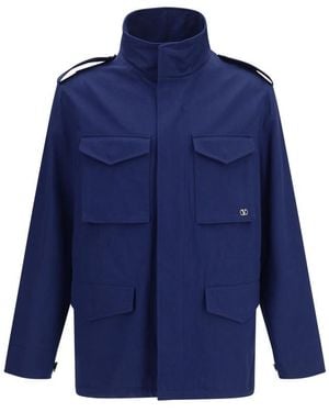 Valentino Mock Collar Jacket - Blue