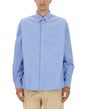 Lanvin Oversized Stripes Shirt - Blue