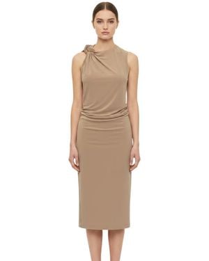 Sportmax Crew Neck Midi Dress - Natural