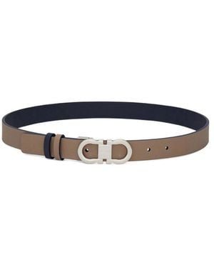 Ferragamo Textured Reversible Belt - Blue