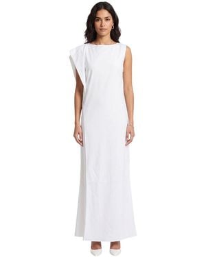Jacquemus Boat Neck Maxi Dress - White
