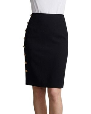 Versace Solid Knee Length Skirt - Black