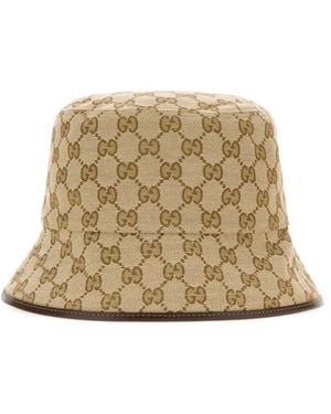 Gucci Gg Logo Bucket Hat - Natural