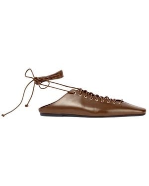 Dries Van Noten Lace-Up Mules - Brown