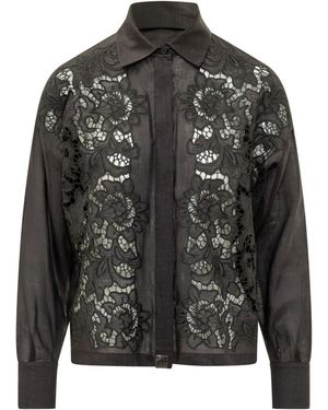 Max Mara Regular Embroidered Shirt - Black