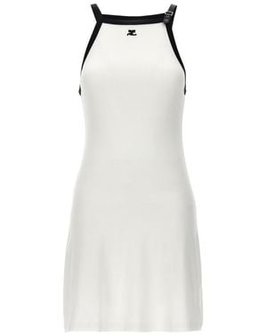 Courreges Halter Neck Mini Dress - White