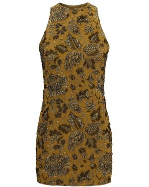 Saint Laurent Back-Cross Mini Dress - Green