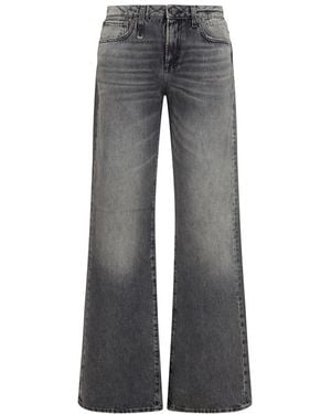 R13 Straight Mid Rise Jeans - Gray