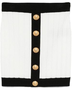 Balmain Viscose Blend Mini Skirt - Black