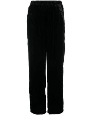Gold Hawk Velvet Wide-Leg Trousers - Black