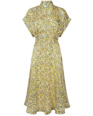Bottega Veneta Silk Printed Dress in White | Lyst