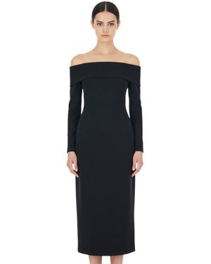 Solace London Off Shoulder Midi Dress - Black
