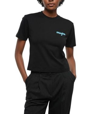 MSGM Logo Crew Neck T-Shirt - Black