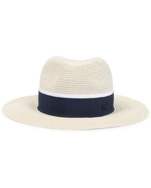 Maison Michel Logo Fedora Hat - Blue