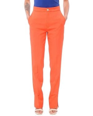 Setchu Slim Flat Front Trousers - Orange