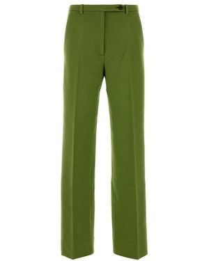 Miu Miu Straight Flat Front Pants - Green
