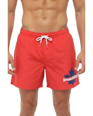 DSquared² Logo Swim Shorts - Red