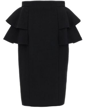 Valentino Crepe Couture Skirt - Black