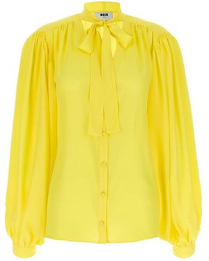 MSGM Bow Shirt - Yellow