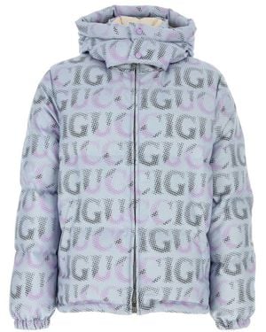 Gucci Printed Polyester Down Jacket - Blue
