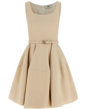 Fendi Wheel Skirt Dress - Natural
