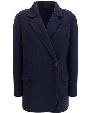 Brunello Cucinelli Notched Lapel Blazer - Blue