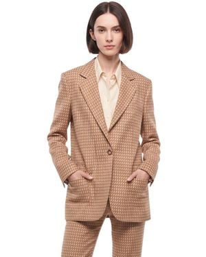 Stella McCartney Geometric Notched Lapel Blazer - Brown