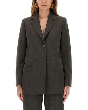 Moschino Notched Lapel Jacket - Gray