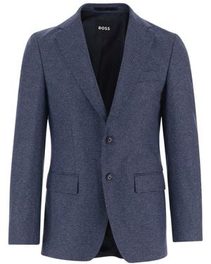 BOSS Slim Houndstooth Blazer - Blue