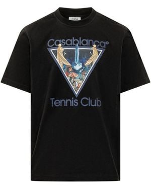 CASABLANCA Crew Neck T-Shirt - Black