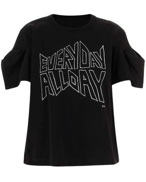 Sacai Graphic Crew Neck T-Shirt - Black