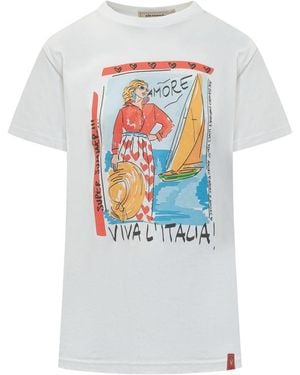 ALESSANDRO ENRIQUEZ Graphic Crew Neck T-Shirt - White