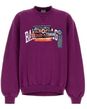 Balenciaga Crew Neck Sweatshirt - Purple