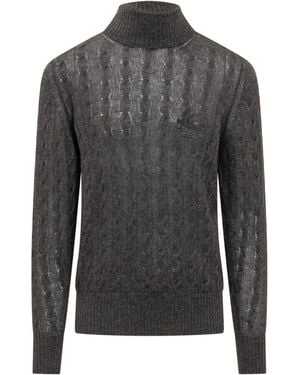 Etro Logo Sweaters - Gray