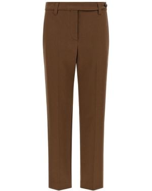 Brunello Cucinelli Tapered Flat Front Pants - Brown