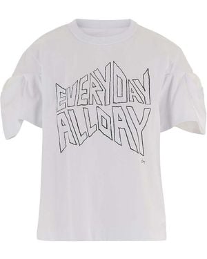 Sacai Graphic Crew Neck T-Shirt - White