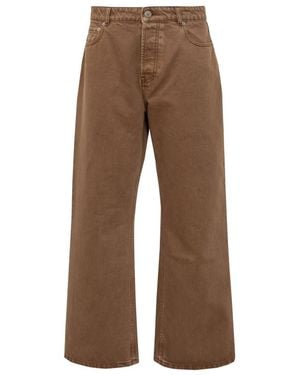 Ami Paris Relaxed Mid Rise Jeans - Brown