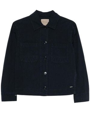 Woolrich Solid Shirt Collar Jacket - Blue