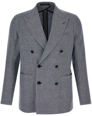 Tagliatore Peaked Lapel Blazer - Gray