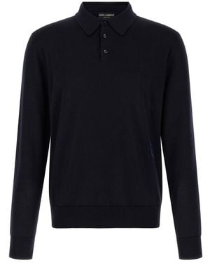 Dolce & Gabbana Full Sleeves Polo - Blue
