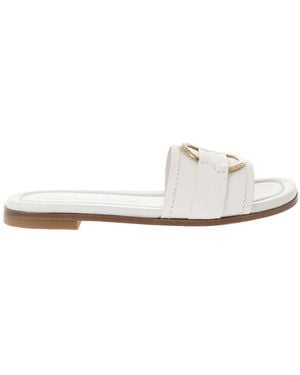 Moncler Leather Sandals - White