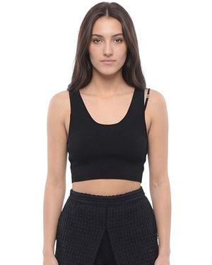 DSquared² Solid Scoop Neck Top - Black