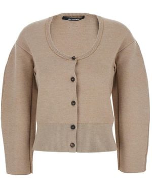 Jacquemus Round Neck Cardigan - Natural