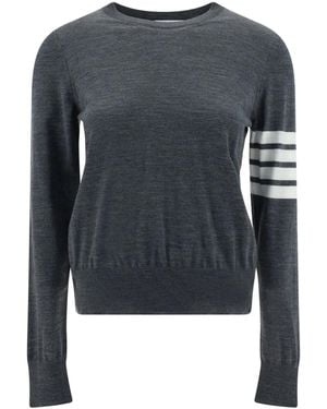 Thom Browne 4-Bar Merino Sweater - Gray