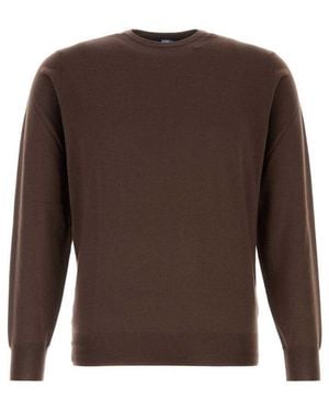 Fedeli Crew Neck Jumper - Brown